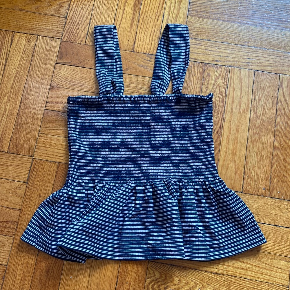 Madewell Texture & Thread Smocked Peplum Tank Top